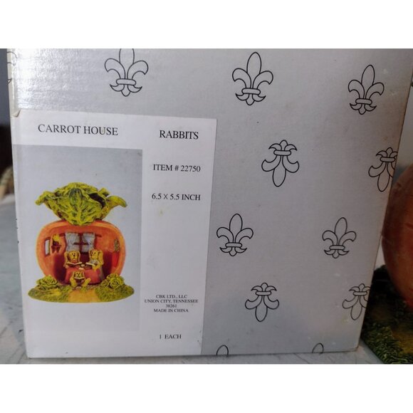 CBK Rabbit Carrot House Figurine Vintage Kitsch with Box Spring Easter Woodland - Picture 6 of 6